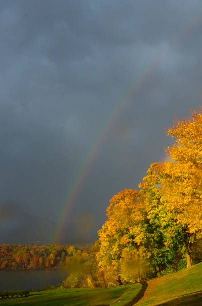 istock Rainbow in the rain, West Point, New York 847721904