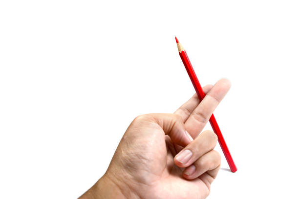 istock a hand holding  color pencil on white background isolated 847724798