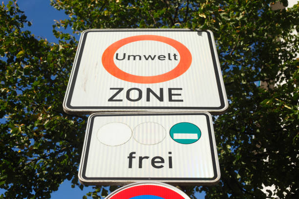 Traffic sign environmental zone stock photo