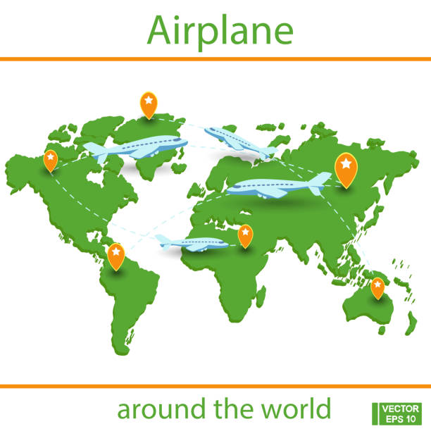 Planes Fly Over The Map Stock Download Image Now Planes Fly Over The Map 