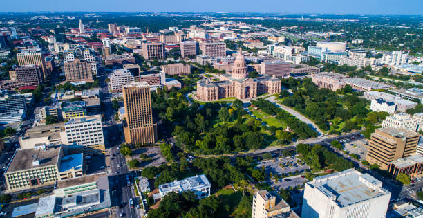 istock Aerial Drone View State Capitol Building Austin Texas City 847744932
