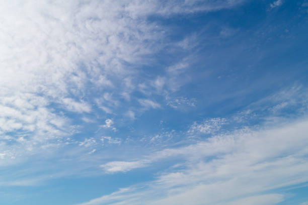 istock Fkuffy stripes from white clouds on the blue sky 847752726