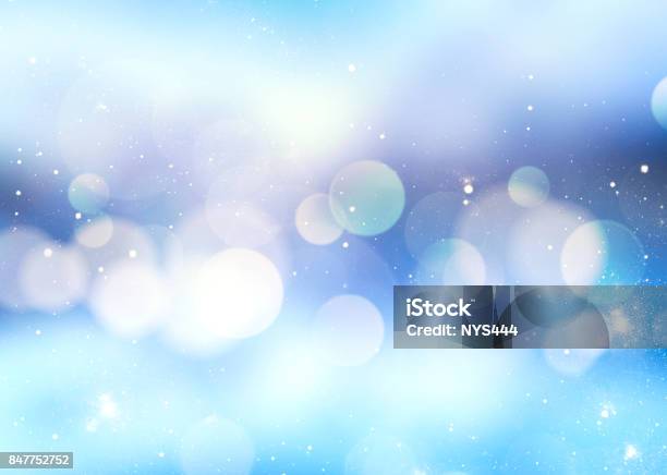 Winter Blue Blur Background Stock Photo - Download Image Now - Backgrounds, Bubble, Blue