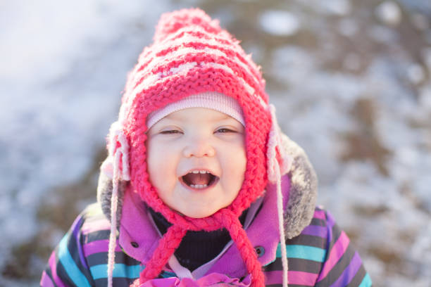 istock Little baby walking outdoors, winter day. 847755502
