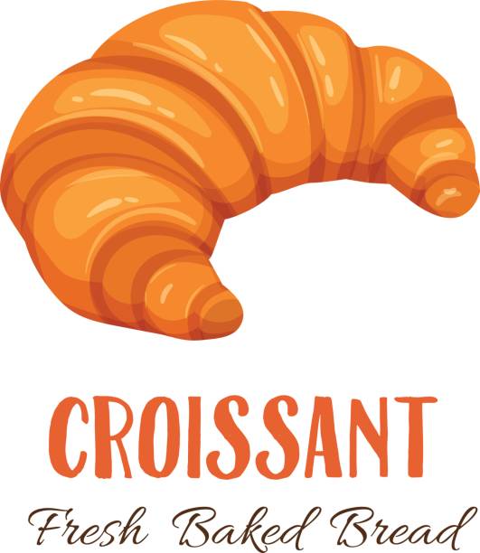 ikona aplikacji croissant - baked bread brown carbohydrates stock illustrations