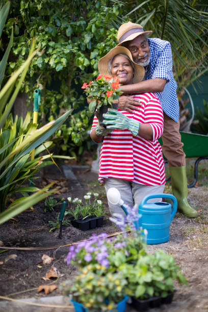 istock Man embracing woman kneeling on field 847758990