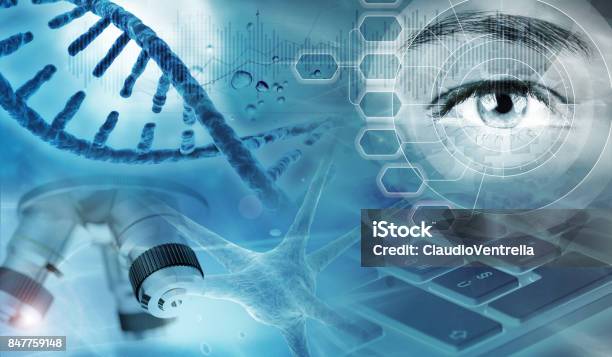 Genetic Research Abstract Background Stock Photo - Download Image Now - Eye, Healthcare And Medicine, Research