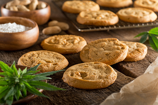 Delicious homemade peanut butter marijuana cookies.