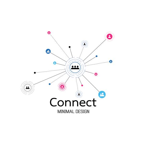 ネットワーク接続を抽象化します。アイコン、デザイン。ベクトル図 - contact information点のイラスト素材／クリップアート素材／マンガ素材／アイコン素材