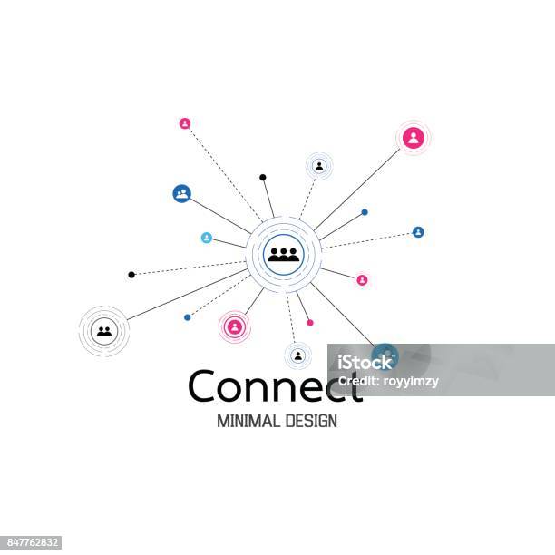 Abstract Network Connection Icon Icon Design Vector Illustration Stock Illustration - Download Image Now