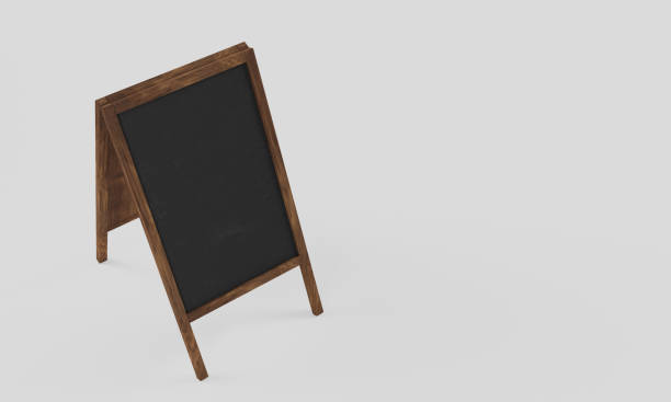 istock 3d rendering Realistic menu announcement board icon set isolated on white background. Clean restaurant outdoor blackboard background. Mockup of chalkboard for restaurant menu. 847789856