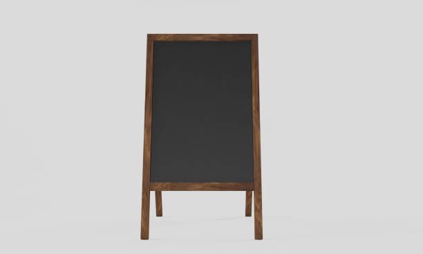 istock 3d rendering Realistic menu announcement board icon set isolated on white background. Clean restaurant outdoor blackboard background. Mockup of chalkboard for restaurant menu. 847789908