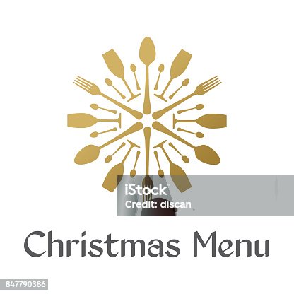 istock Christmas Menu with golden snowflake 847790386