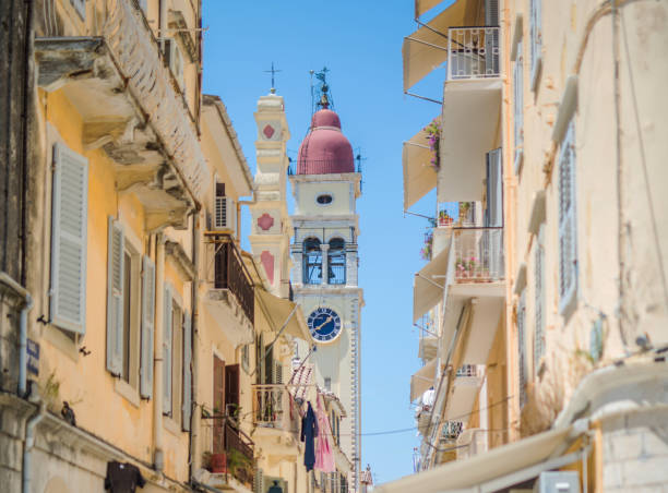 Beautiful architecture in Corfu town.