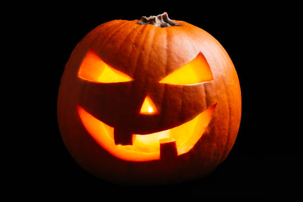 istock Halloween pumpkin isolated on black 847799694