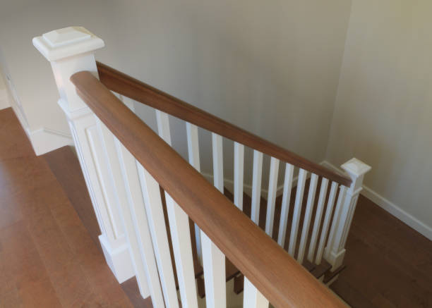 istock white staircase interior classic design wood steps handrails ramp 847804718