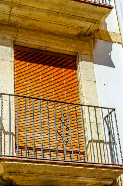 istock Stylish balcony with a metal railing, solid architectural element, a place of rest and relaxation, vintage decor, 847807834