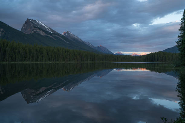 istock Mountain lake landscape in Canada at dusk 847812358