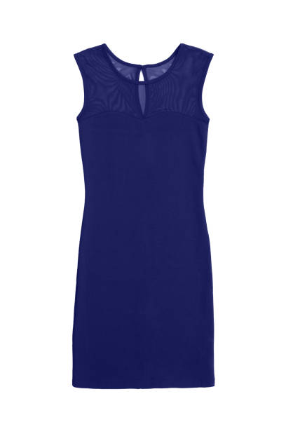istock blue jersey dress with mesh top, isolated on white background 847815326