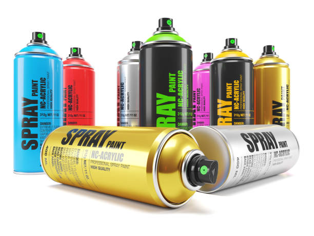 istock Group of color paint cans, isolated on white background 847823306