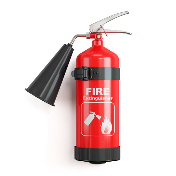 istock Industrial fire extinguisher on stand isolated on white background 847825408