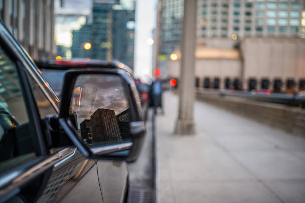 istock Reflection in the mirror of black SUV 847825774