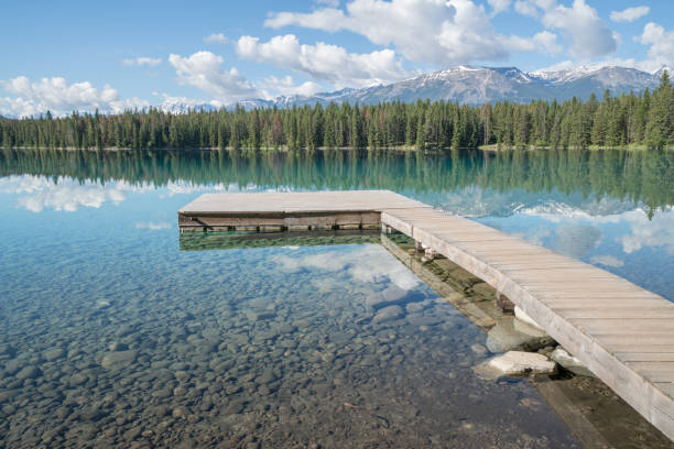 istock Pier on mountain lake, Jasper National Park 847825816
