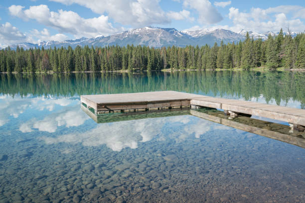 istock Pier on mountain lake, Jasper National Park 847825894