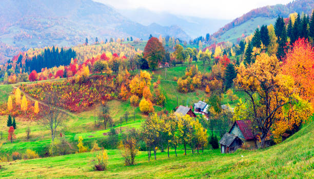 istock mountain village in autumn 847829082