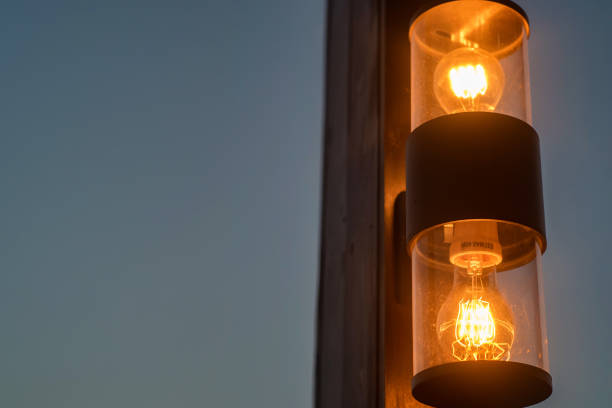 istock Retro streetlight with incandescent lamps 847832292