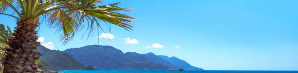 View from a beautiful beach on Corfu island