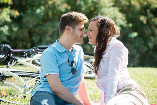 istock Loving Young Couple In Park 847834486