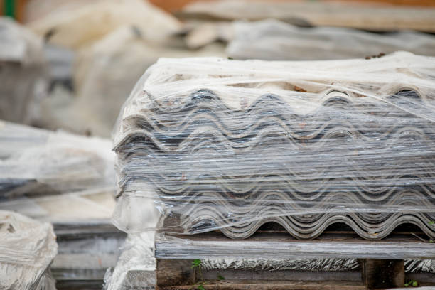 Pile Of Asbestos Waste Disposal stock photo