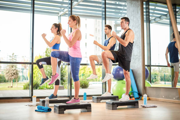 istock Group of people working out in a class in a gym 847849476