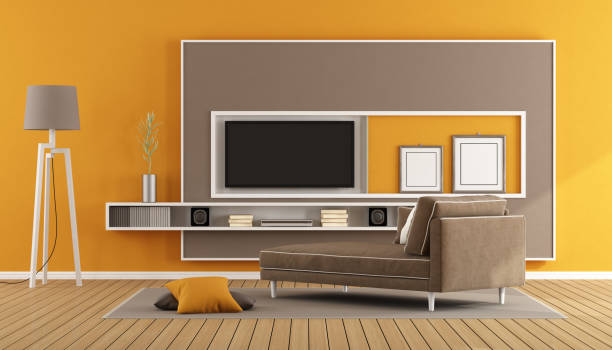 istock Living room with tv unit 847870548