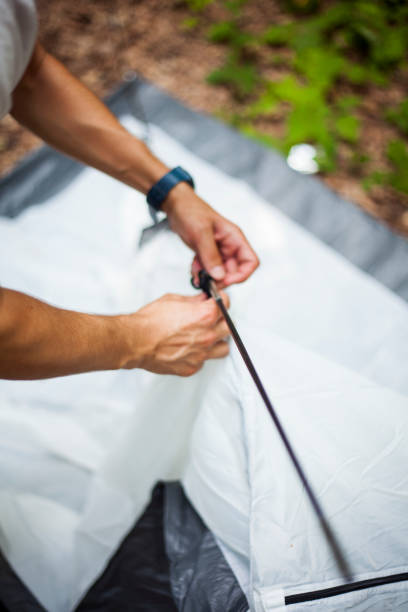 istock tent installation, nature, preparation, camp 847883420