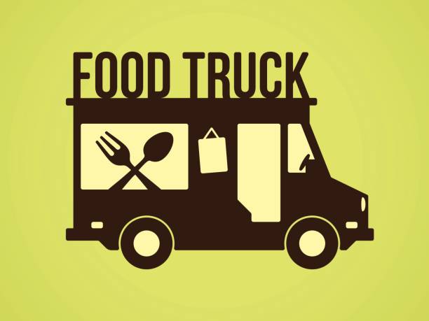 Food Truck Food truck symbol idea. street food stock illustrations