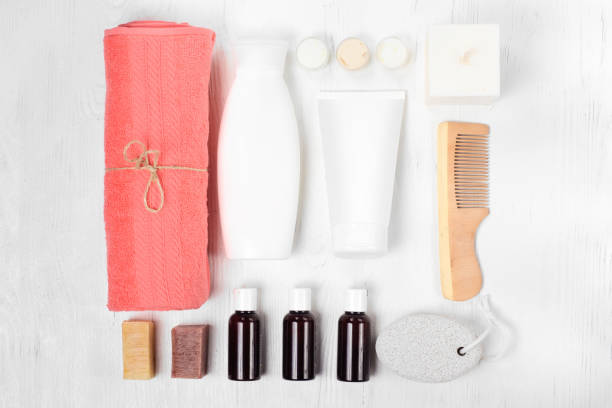 istock Towel cosmetics spa comb hair lotion 847905058