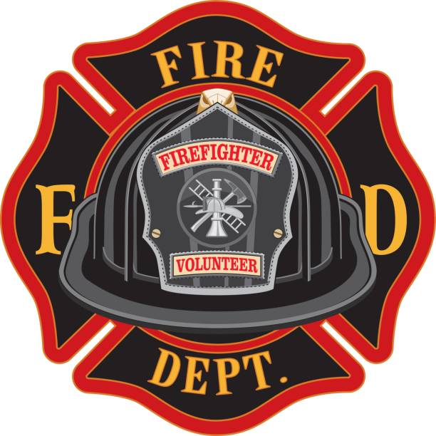 istock Fire Department Cross Volunteer Black Helmet 847915828