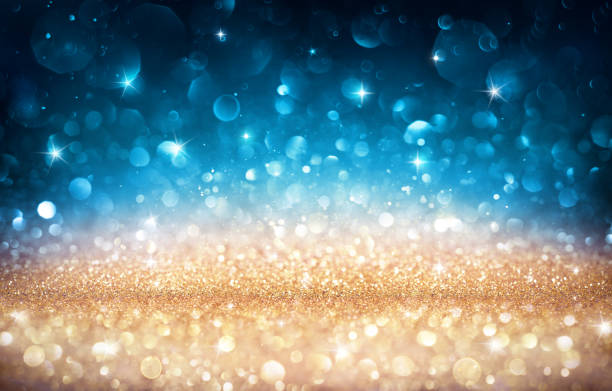 istock Xmas Shiny Background - Golden And Blue Bokeh 847915950