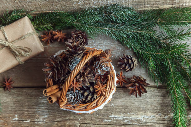 istock Christmas decorations on a wooden background 847947420