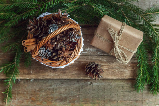 istock Christmas decorations on a wooden background 847951994
