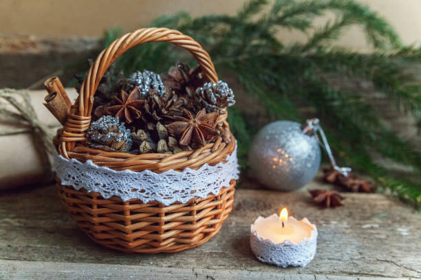 istock Christmas decorations on a wooden background 847952188