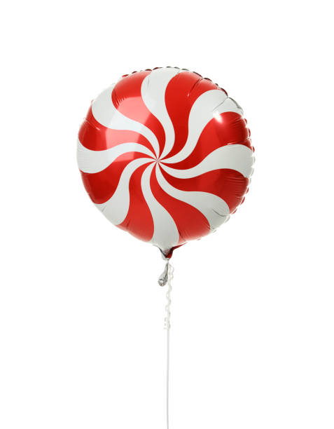 istock Single red big round candy lollypop balloon object for birthday isolated 847966958