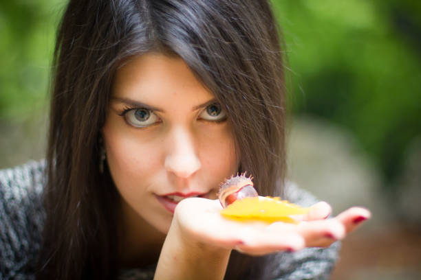 istock Beautiful girl with a chestnut 847970086
