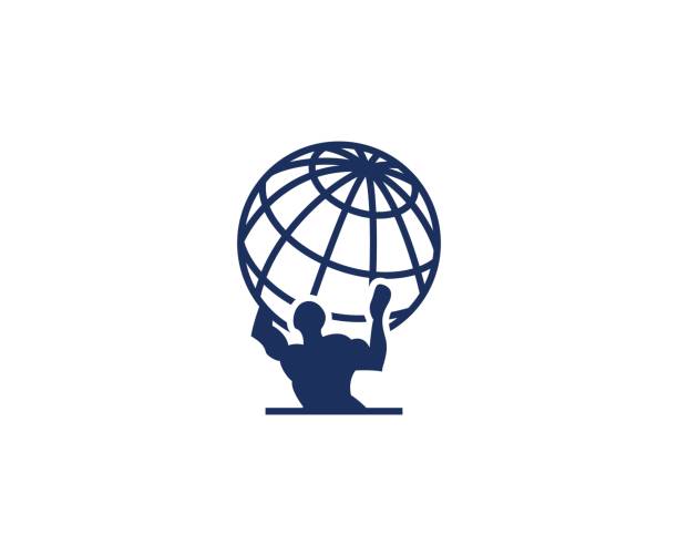 Atlas icon This illustration/vector you can use for any purpose related to your business. man holding earth stock illustrations