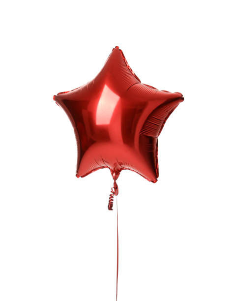 istock Single red big star metallic balloon object for birthday 847970296