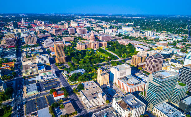 istock Aerial Drone View State Capitol Building Austin Texas City 847970510