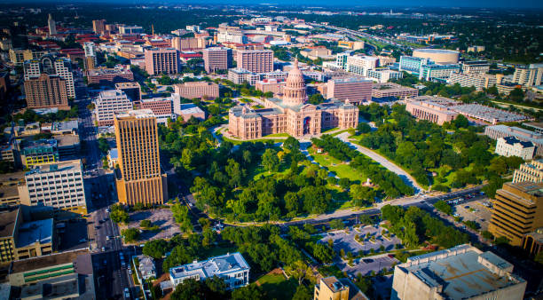 istock Aerial Drone View State Capitol Building Austin Texas City 847970518