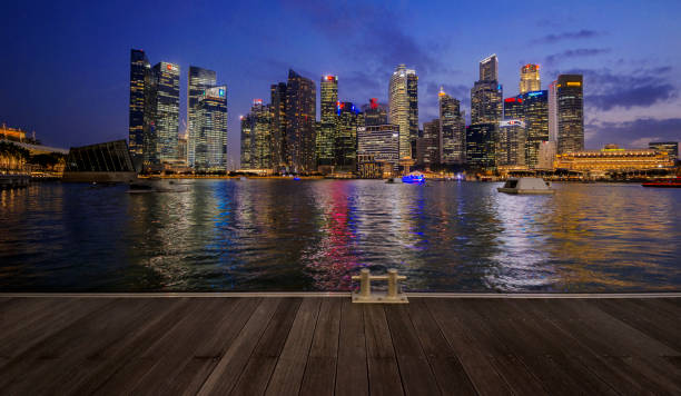 istock Singapore Skyline and beautiful city lights at night 848012976
